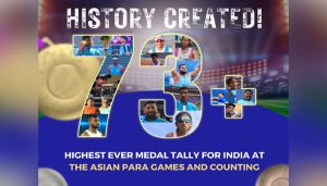 Asian Para Games 2023:  India scripts history with highest ever medal tally, secures 73+ medals
