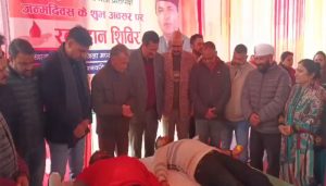 Blood Donation Camps organised to celebrate birthday of former CM Jairam Thakur