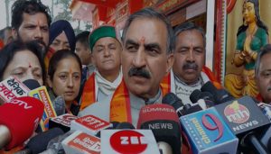 CM Sukhu reaches Jakhu temple on the occasion of Pran Pratishtha Ceremony
