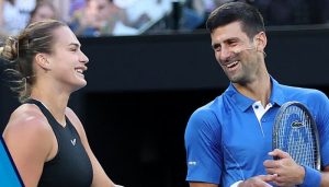 Australian Open: Djokovic, Sabalenka team up for charity match