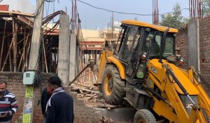 Gurugram civic body demolishes illegal colony, 3 under-construction buildings