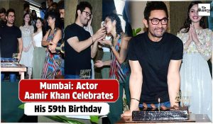Aamir Khan cuts birthday cake with Kiran Rao, cast of ‘Laapataa Ladies’