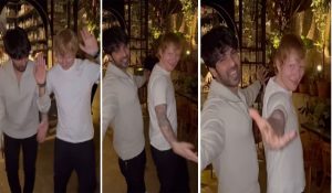 Watch: Ed Sheeran meets Ayushmann Khurrana, Armaan Malik; groves on song ‘Butta Bomma’
