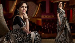 Nita Ambani looking stunning in Banarasi jangla saree at Miss World 2024