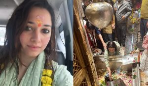 Tamannaah seeks blessings at Kashi Vishwanath