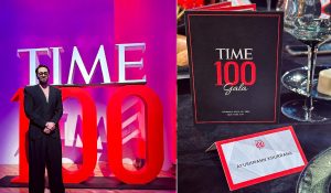 Ayushmann Khurrana at TIME 100 Gala, poses with Dua Lipa, Dev Patel