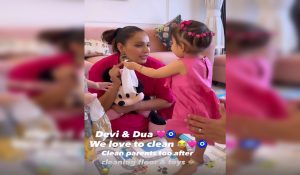 Bipasha Basu mentions how daughter Devi loves to clean ‘toys, floors and parents’