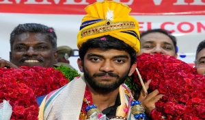 FIDE candidates winner Gukesh D receives rousing welcome at Chennai Airport