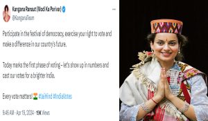 Every vote matters, says Kangana Ranaut