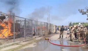 J-K: Massive fire breaks out at  grid station in Udhampur, dousing efforts underway