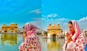Actress Neha Dhupia seeks blessings at Golden Temple Amritsar