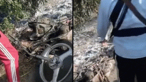 Bike rider burnt alive wheat residue fire in Kapurthala village Begowal