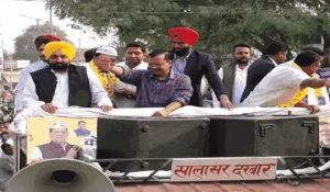 Arvind Kejriwal’s road show in Jalandhar