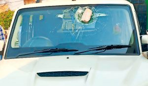 JJP candidates convoy attacked with bricks