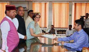 Kangana files nomination from home place Mandi