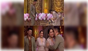 Madhuri’s hubby surprises her, visits ‘Dance Deewane’ set with dog