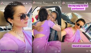 Mandi’s newly elected MP Kangana Ranaut is on her way to Parliament
