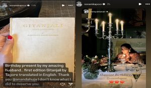 As a birthday gift Sonam Kapoor gets first edition of Rabindranath Tagore’s ‘Gitanjali’ from her husband
