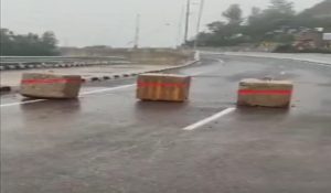 Chandigarh-Manali Highway Damaged two places Sundernagar and Pandoh,  cracks in retaining wall and road