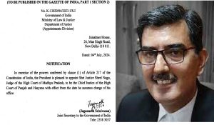 Justice Sheel Nagu new Chief Justice of Punjab And Haryana High Court