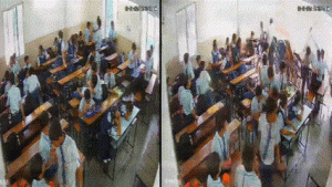 Gujrat Vadodara School classroom wall collapse, 6 students injured, Incident capture in CCTV