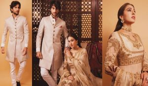 Sara Ali Khan, brother Ibrahim shine in traditional attire at Anant Ambani-Radhika Merchant’s ‘Shubh Aashirwad’ ceremony