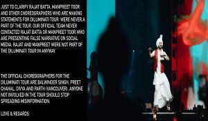 “Presenting false narratives on social media”: Diljit’s manager denies claims of non-payment to dancers on Dil-Luminati Tour