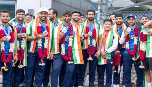Indian Hockey team returns after winning bronze medal in Paris, receives rousing welcome