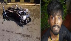 Robbers attacked with sharp weapons, snatched mobile,  car ridden passer-by young boy hit the bike of the robbers, caught one