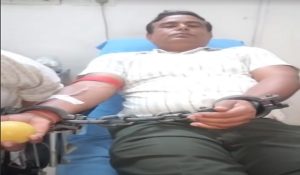 NHM employees in Faridabad stage bold protest: Donate blood while handcuffed