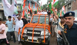 Rewari: Patriotic spirit soars in Bawal area with Tiranga Yatra led by Minister Dr. Banwari Lal