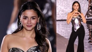 Alia dazzles in silver metal breastplate by Gaurav Gupta for Paris Fashion Week debut, Check her look