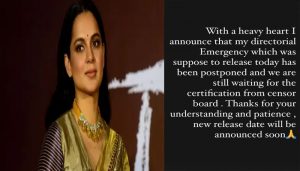 Kangana Ranaut anguished as ‘Emergency’ release postponed, says ‘Waiting for certification’