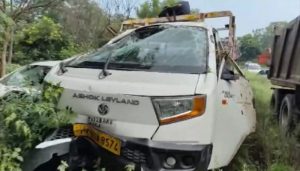 Truck loaded with logs crashes into van carrying pilgrims, 7 dead