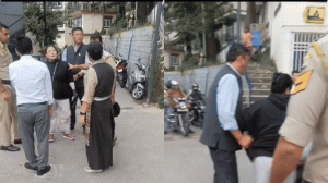 Tibetan foreign woman attack on exiled MP Mcleodganj Himachal Pradesh, detained