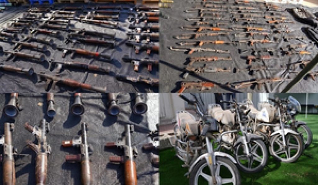 Israel displays 'loot' captured weapons from Hamas terrorists