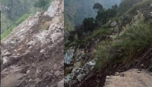 NH 5 collapsed after Landlside in Nigulsari, traffic movement halted