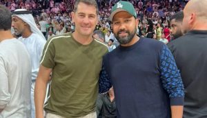 Skipper Rohit Sharma meets Spain goalkeeper Iker Casillas at NBA Abu Dhabi