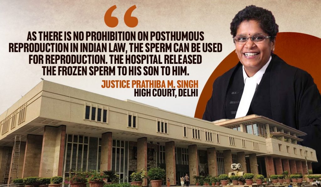 Justice Prathiba M Singh issued the directionSir Ganga Ram Hospital Release Sperm Dead Man