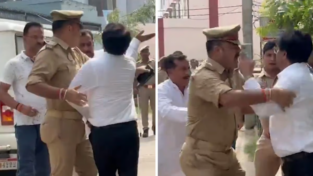 BJP MLA Yogesh Verma Gets SLAPPED In Front Of Cops By Advocate