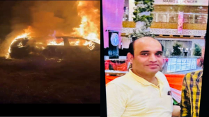 Greater Noida: Man charred to death inside burning car in Dadri, two friends detained