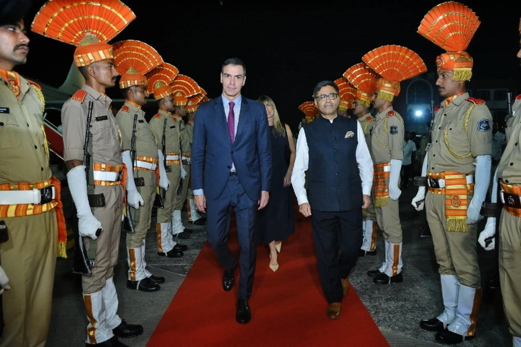 spanish president pedro sanchez arrives in vadodara, to meet pm modi today