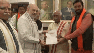 Union Minister Shah, Khattar, Pradhan And Nayab Singh Saini met with Governor and submitted letter of support