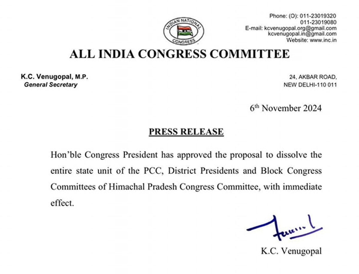 Congress Party Letter 