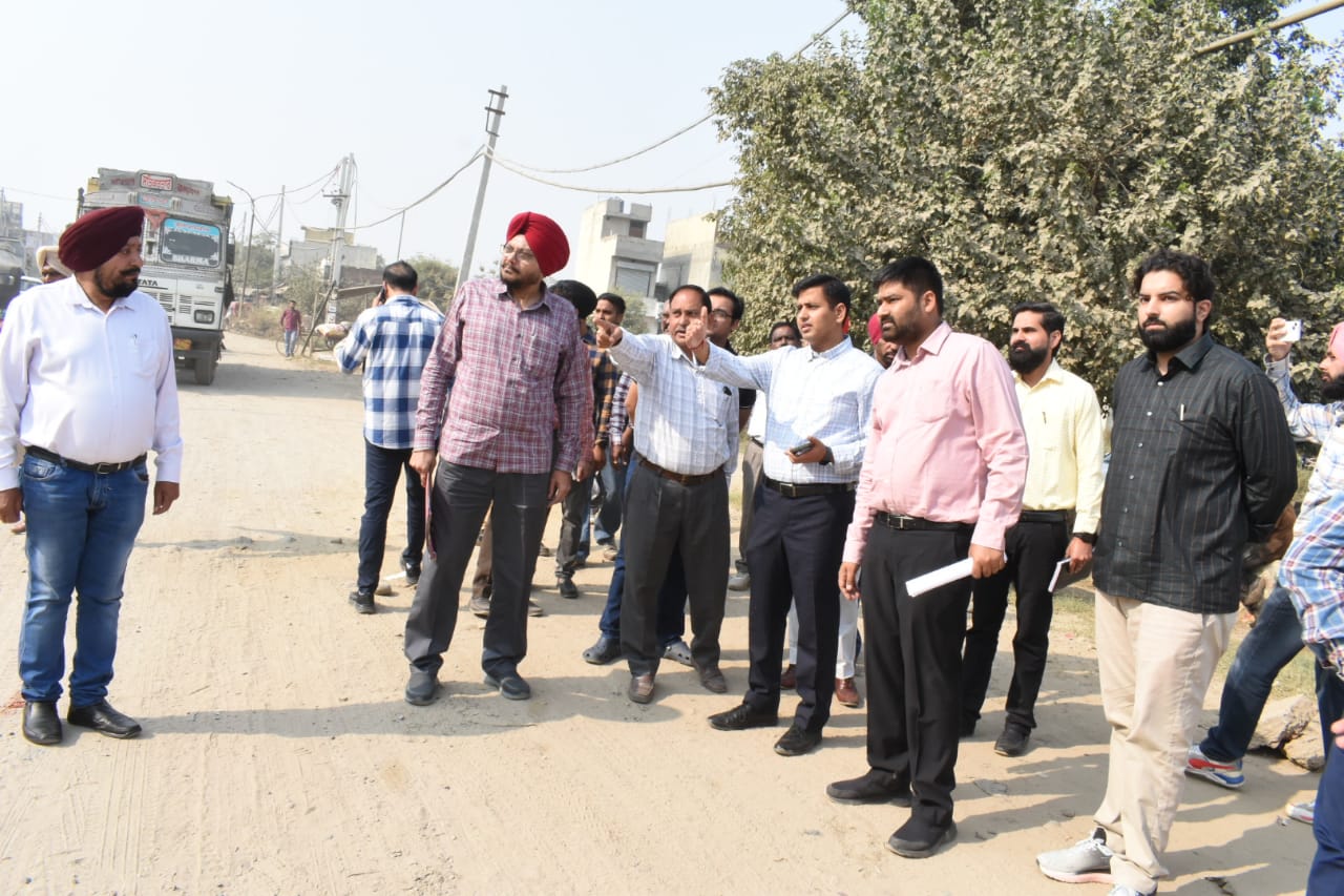 DC Jalandhar Dr. Himanshu Aggarwal check the progress of Lamma Pind Chowk To Jandu Singha Road 