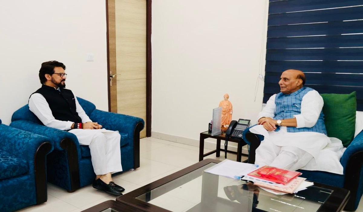 Anurag Thakur And Union Defence Minister Rajnath Singh 