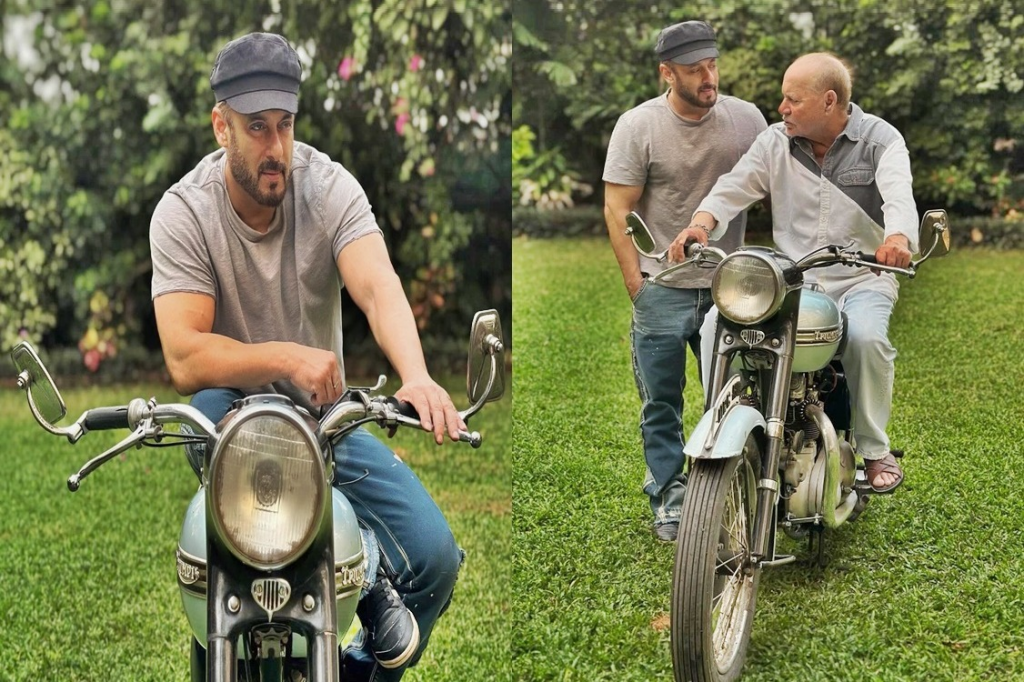 Salman Khan shares pictures with father Salim Khan’s first bike