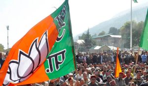 BJP staged a sit-in protest at Gandhi Chowk in Hamirpur against Congress’s 2 year celebration program