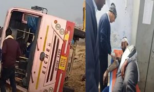 Haryana Roadways bus overturned after tyre burst, 24 passengers injured