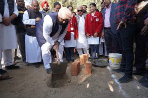 Education Minister Harjot Singh Bains lays foundation stone for upgrading Shaheed E Azam Sukhdev Thapar School of Eminence